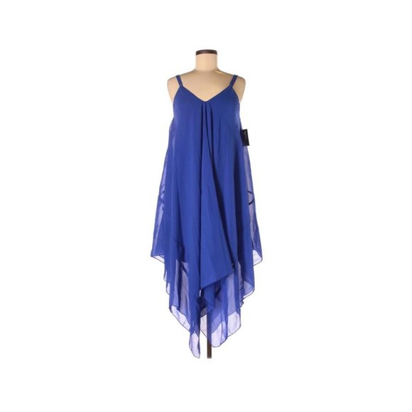 Mlle Gabrielle Dresses & Skirts - Mlle Gabrielle Blue Asymetrical Hem Sleeveless Dress NWT S